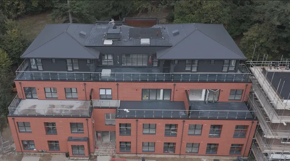 Aerial view of Norwich 25-flat residential development