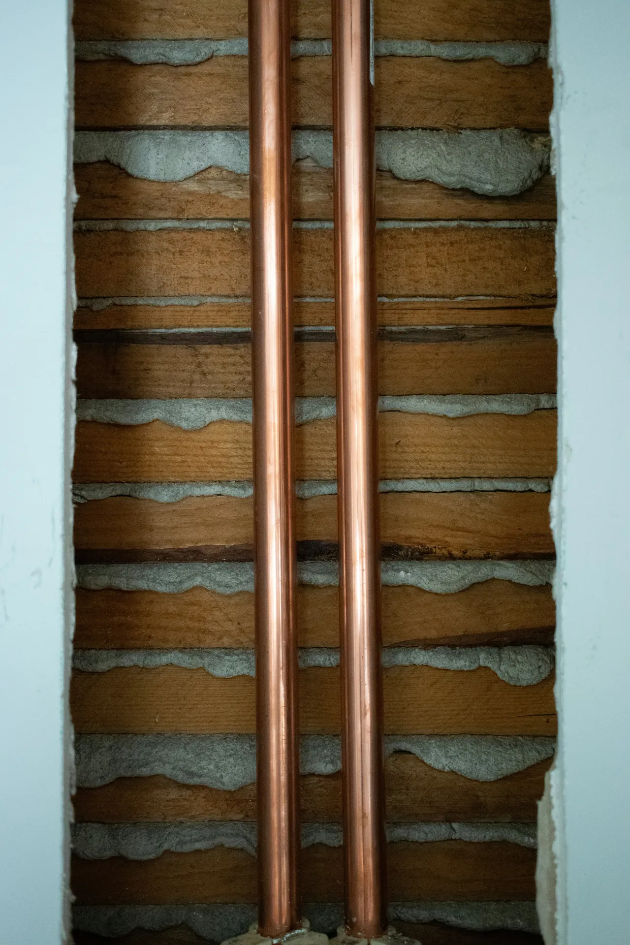 Custom textured wall finish with decorative rendering applied by Young's Construction in a Norfolk home